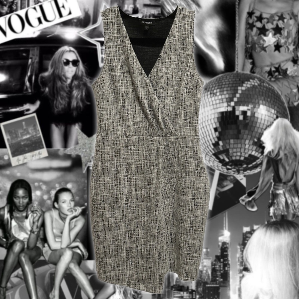 express black white formal dress